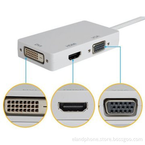 Mini Display-port 3-in-1 Mini DP to DVI/VGA/HDMI Adapter for MacBook